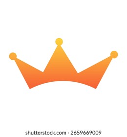 Um ícone de coroa vibrante laranja e amarelo gradiente, simples e moderno, definido contra um fundo branco limpo.