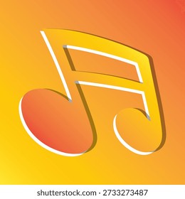 A vibrant orange and yellow musical note icon represents melody and rhythm