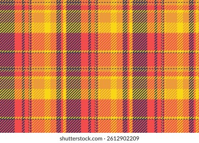 Vibrant orange and yellow plaid pattern.  Perfect for textile designs, autumnal themes, or adding a pop of color to your projects.