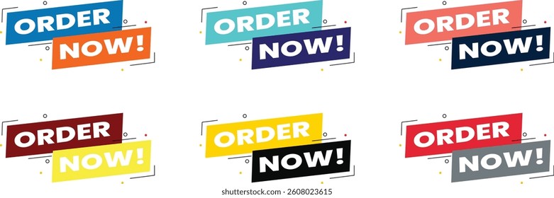 Vibrant Order Now Call to Action Buttons in Bold and Bright Colors for Online Engagement


