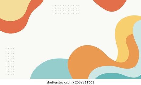 Vibrant Organic Shapes Abstract Vector Background – Yellow, Orange, Blue, Light Green