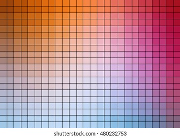 Vibrant ornament featuring cubes in orange, pink, and blue hues arranged in a seamless geometric pattern. Perfect for digital art, modern backgrounds, and creative graphic projects.