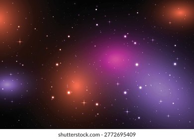 Vibrant Outer Space Background Featuring Colorful Nebulae and Sparkling Stars in Deep Cosmos.