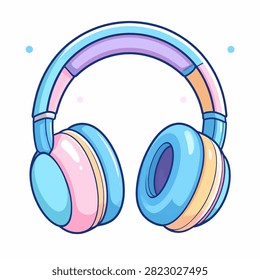 Vibrant over-ear headphones featuring pastel colors and sleek design, ideal for music lovers and audio enthusiasts.