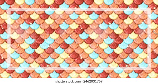 Vibrant, overlapping scales in a seamless design