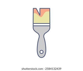 Vibrant paintbrush icon, perfect for websites, apps, or DIY projects.  Clean, modern design with pastel colors.  Ideal for illustrating creativity, home improvement, or art supplies.