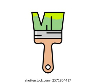 Vibrant paintbrush illustration, perfect for DIY, home improvement, art, and design projects.  Clean, flat design style, easily adaptable for various applications.