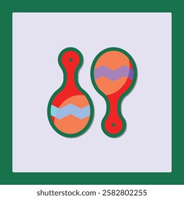 Vibrant Pair of Maracas Musical Instruments Graphic