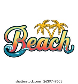 Vibrant Palm Tree Typography Art
