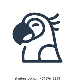 Vibrant Parrot Amidst Tropical Jungle Vector Icon Illustration