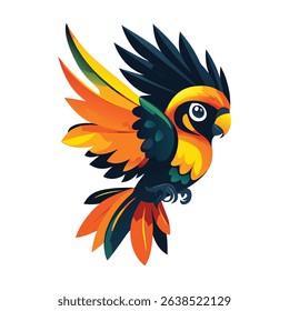 Vibrant Parrot Illustration Colorful Bird Artwork for Design Projects