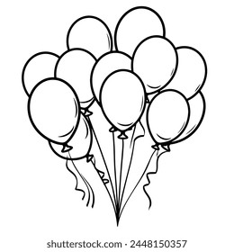 Vibrant party balloons outline in vector format, ideal for event graphics.