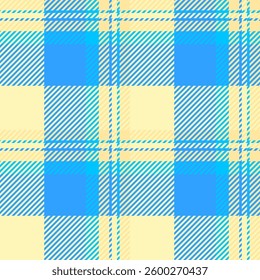Vibrant pastel blue and yellow plaid pattern.  Perfect for textile design, website backgrounds, or fashion illustrations. This cheerful, seamless texture evokes feelings of warmth and summer.