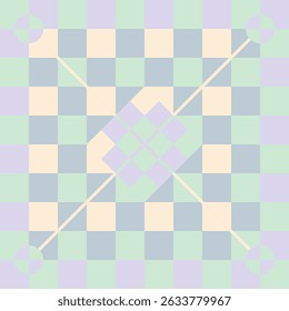 Vibrant Pastel Checkerboard Transformed into Dynamic Fluid Swirls