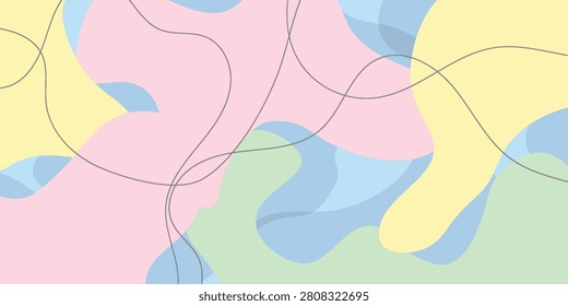 vibrant pastel colored abstract shapes with flowing lines for modern artistic designs and versatile creative background use