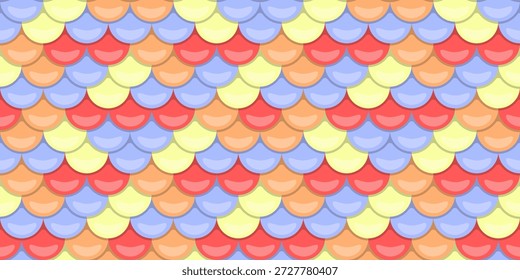 Vibrant pastel fish scale pattern. Seamless design perfect for textile prints, website backgrounds, and playful branding.  Evokes feelings of summer, fun, and fantasy.