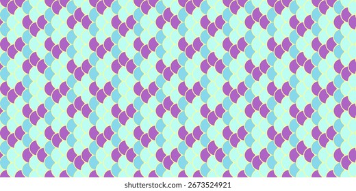 Vibrant pastel geometric pattern.  Seamless design featuring interlocking teal and purple shapes, ideal for textile prints, website backgrounds, or decorative projects.