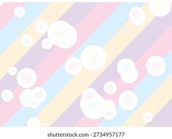 Vibrant pastel gradient background with soft bokeh bubbles, diagonal stripes in pink, yellow, blue, and purple hues, modern abstract design