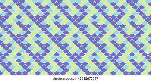 Vibrant pastel mermaid scales pattern.  Perfect for textile design, website backgrounds, or whimsical branding.  This seamless texture offers a playful, dreamy aesthetic.