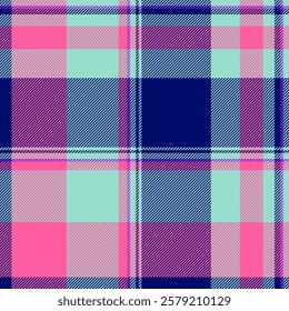 Vibrant pastel pink, mint green, and navy blue plaid pattern.  Perfect for textile design, fashion, website backgrounds, or scrapbooking projects.