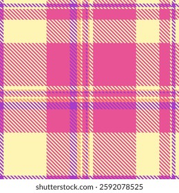 Vibrant pastel pink and yellow plaid pattern.  Perfect for textile design, fashion, website backgrounds, or packaging. This cheerful, geometric design evokes feelings of joy and springtime.