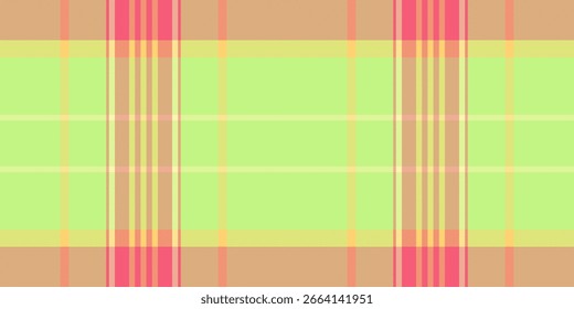 Vibrant pastel plaid pattern in lime green, peach, and taupe.  Perfect for textile design, fashion, website backgrounds, or packaging.