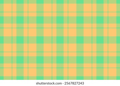 Vibrant pastel plaid pattern in mint green and peach.  Perfect for textile designs, website backgrounds, or spring-themed projects.  Clean, simple, and endlessly versatile.