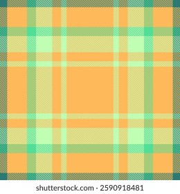 Vibrant pastel plaid pattern in orange, mint green, and pale yellow.  Perfect for textile design, fashion, website backgrounds, or scrapbooking.