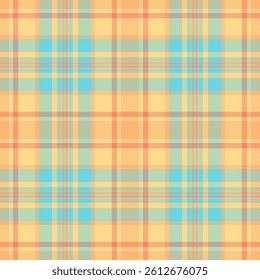 Vibrant pastel plaid pattern. Perfect for textile design, website backgrounds, or crafting projects.  A cheerful, summery design evoking feelings of warmth and happiness.