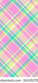 Vibrant pastel plaid pattern, perfect for springsummer designs.  This cheerful, intersecting lines design evokes feelings of joy and optimism. Ideal for textiles, websites, packaging, and more.