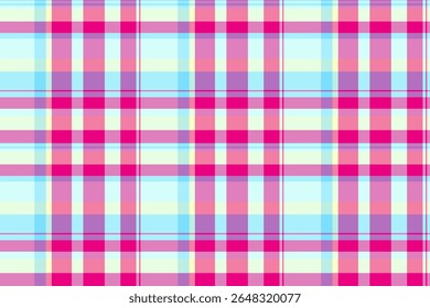 Vibrant pastel plaid pattern.  Perfect for textile design, websites, or packaging. This cheerful, seamless texture evokes feelings of spring and joy. Ideal for projects needing a fun, feminine touch.