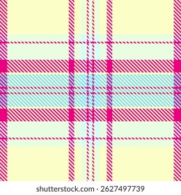 Vibrant pastel plaid pattern in pink, light blue, and yellow.  Perfect for textile design, fashion, websites, or playful branding.