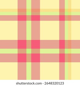 Vibrant pastel plaid pattern in pink, yellow, and green. Perfect for textile design, wallpaper, packaging, or website backgrounds.  Evokes feelings of spring, freshness, and optimism.