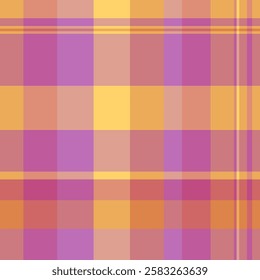 Vibrant pastel plaid pattern in soft yellows, oranges, and purples.  Perfect for textile designs, website backgrounds, or scrapbooking projects.