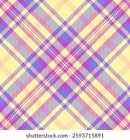 Vibrant pastel plaid pattern in yellow, purple, and pink.  Perfect for textile design, fashion, websites, or scrapbooking.  This cheerful, intersecting lines create a modern yet classic feel.