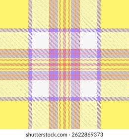 Vibrant pastel plaid pattern in yellow, white, lavender, and coral.  Perfect for textile design, website backgrounds, or springsummer themed projects.