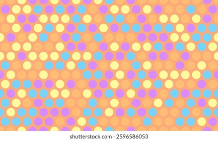 Vibrant pastel polka dot pattern.  Perfect for backgrounds, textiles, and playful designs.  This cheerful, repeating texture evokes feelings of joy and optimism.
