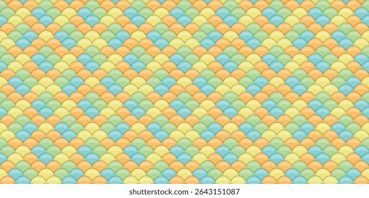 Vibrant pastel scale pattern, perfect for cheerful backgrounds, textile designs, or playful branding.  This repeating texture evokes feelings of joy and serenity.