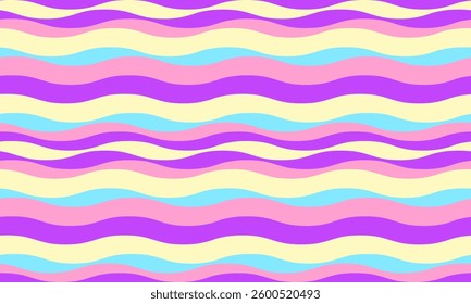Vibrant pastel wave pattern.  Perfect for playful backgrounds, website designs, textile prints, or cheerful branding.  This seamless design evokes feelings of joy and energy.