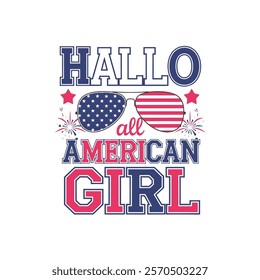  vibrant and patriotic illustration featuring a water bottle adorned with the American flag and the text 'H2O American Girl,' celebrating national pride and hydration