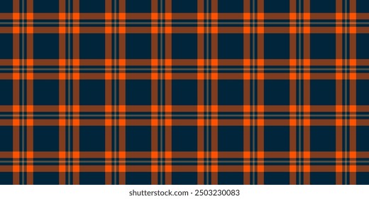 Vibrant pattern fabric check, season tartan background plaid. Masculine texture textile vector seamless in orange and dark colors palette.