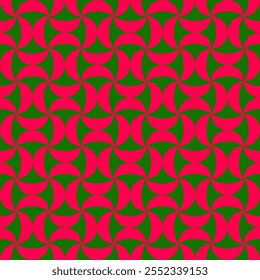 A vibrant pattern featuring swirling shapes in red and yellow, creating a dynamic and eye-catching design for Christmas 