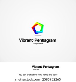 Vibrant Pentagram Logo Template Design Vector