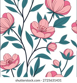 Patrón de azulejos sin costuras de peonía vibrante con flores completas en rosa brillante y sutiles tonos suaves concepto como peonías de color rosa brillante con flores completas y tonos suaves crean un patrón de resorte sin costuras que es vibrante y edificante en Foto de archivo Concepto y espacio vacío en el lado izquierdo, sin texto --ar 7:2 --tile
