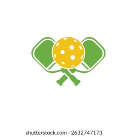 Vibrant Pickleball logo showcasing a paddle and ball with sleek, modern lines, ideal for sports clubs, tournaments, or activewear brands symbolizing agility, energy, and community.
