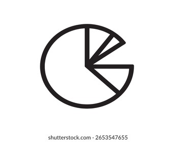 Gráfico de Pizza Vibrante Ícone Vetor Linha Arte Limpar Minimalismo