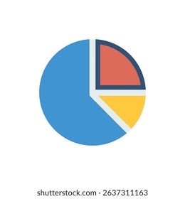 Vibrant pie chart illustration showcasing data distribution with segments