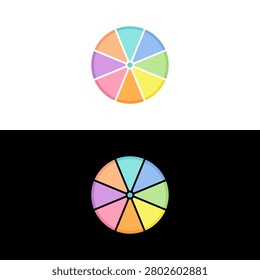 Vibrant pie chart with multiple segments