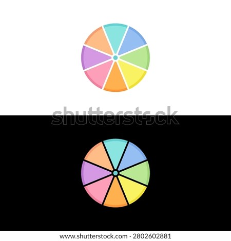 Vibrant pie chart with multiple segments