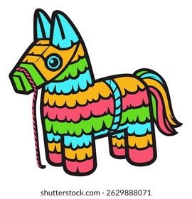 Vibrant Pinata, A Colorful Festive Donkey